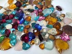 Vintage Czech Glass Heart Stones Cabs Mix 20
