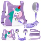 Toddler Leash-baby Walking Safty Harness And Child Anti Lost Wrist Link Purple