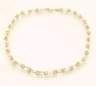 4mm Mirror Byzantine Link Ankle Bracelet Anklet Real 14k Yellow Gold All Sizes