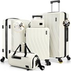 3 5 Piece Abs pc Hardshell Luggage Set With Spinner   Ykk Zipper  Tsa Lock New