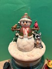 Fits Yankee Candle Large Jar Candle Holder Topper Snowman Christmas Set