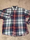 Izod Button Up Down Mens Size Large Flannel Cotton Work Outdoor Heavy Duty Shirt