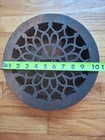 Antique Large Ornate Round Cast Iron Floor Grate Heating Vent 10 5  Louvers