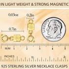 925 Sterling Silver Magnetic Clasps   Closures  Mini Bracelet Converter  Chain E