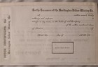1800 s Burlington Silver Mining Company Stock Certificate Unissued