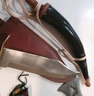 Mountain Man Outfit 3 Knives   Peace Pipe Hawk Powder Horn Bowie Leather Sheaths