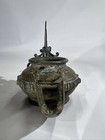 Antique Chinese Or Tibetan Cast Bronze Oil Lamp Incense Burner