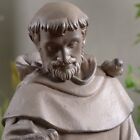 33 5  H St Francis Of Assisi Holding Birdbath Garden Statue Yard Art Sculpture