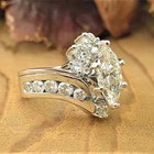 Elegant 925 Sterling Silver White Topaz Charms Wedding Engagement Ring Size 7
