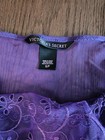 Vs Purple Sheer Mesh Embroidered Mini Slip Dress Y2k