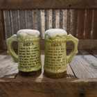 Vintage Ceramic Beer Mug Salt   Pepper Shaker Set Novelty Bar Decor Man Cave