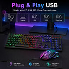 Rgb Gaming Keyboard And Mouse Combo Wired Usb Led Backlit For Pc Ps4 Xbox