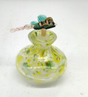 Yellow  Green Mottled Art Glass Perfume Bottle Glass With Dragonfly Stopper