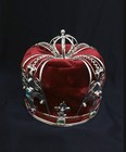 Kings Crown Crystal Rhinestones  color Rhinestones With Burgundy Velvet  6  Tall