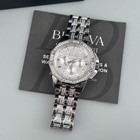 Men s Bulova 96c134 Octava Quartz Watch Silver-tone Dial Stainless Steel 41 5mm