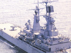 Vtg Uss Arkansas Battleship Cgn 41 - Newport News Shipbuilding Photo  16 x18 