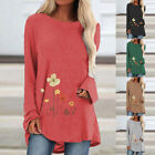 Women Boho Floral Casual Long Tops Tunic T-shirt Loose Long Sleeve Blouse Tee Us
