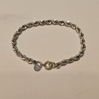 Vintage Tiffany   Co  Sterling Silver 8 Inch Rope Bracelet With Cloth Bag