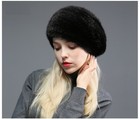 Women s Real Mink Fur Hat Beret Warm Beanie Cap Headwear Brown Wine Black Winter