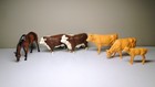 Vintage Hartland Plastics Jersey   Hereford Cows W  Horse Lot   Farm Animals Cow