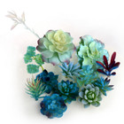 Artificial Succulent Faux Cactus Plastic Blue Plant Home Garden Decoration New