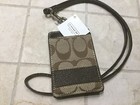 Nwt Coach Khaki mahogany Signature C Lanyard Badge Id Card Case Holder  61766