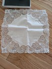 Vintage Gorgeous Handkerchief  Brussels Beautiful Lace Design Henri Maussr Nib
