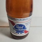 Vtg Pabst  7 Ounce Stubby Short Beer Bottle Brown   Amber Glass Paper  Label Pbr