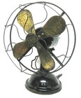 Antique Diehl 9  Oscillating Vintage Electric Fan - Brass - Runs Well - A  Cond 