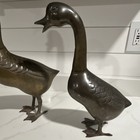 Vintage Cast Bronze Pair Of Ducks Heavy Patina  Early 20th Century  Heavy  Old 