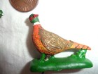 Hard Plastic Miniature Pheasants On Wire - Vintage