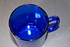 Set Of 2 Mcm France Cobalt Blue Glass Coffee Mugs Cups Vintage Barware