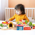 Qilay 69 Pcs Wooden Train Set -premium Wood Train Tracks   Trains Toys For To   