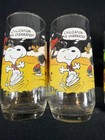Vintage 1983 Mcdonalds Camp Snoopy Collection Glasses Set Of 4 Peanuts Peanuts