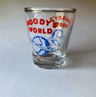 Vintage Woody s World Games Arcade Shot Glass Geneva On The Lake Ohio Clean