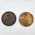 Vintage 30s Reverse Painted Silhouette Pair Lady Gentleman Convex Glass Round 5 