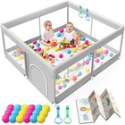 Large Baby Playpen With Waterproof Mat  50x50 Inch Toddler Safety Play Yard Fenc
