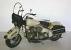 Vintage Metal Police Motorcycle Model     15  Rustic Display Piece     Vgc 