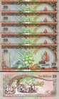 Maldives 10 Rufiyaa 1998  Unc  10 Pcs Lot  Consecutive  P-19a  Prfx C  De La Rue