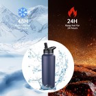 Starspeed 40oz Insulated Water Bottle With Straws   2 40 Ounces  Navy Blue