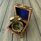 Vintage Brass Brunton Compass With Wooden Box Nautical Collectible Maritimegift