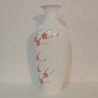 Chinese Porcelain Vase White Pink Cherry Blossom dragon  Red Mark Base Prc 9 
