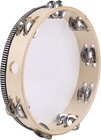 10  Inch Wood Tambourine Double Jingle Row Band Percussion Musical Instrument