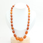 Antique Tibetan Butterscotch Amber Bead Necklace 20g Old Egg Yolk Prayer Mala