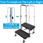 2 Step Stool With Handle For Seniors Adults 400lb Capacity Non-slip Adjustable F