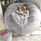 Bean Bag Chair For Adults Kids Oversize Giant Beanbag Chair 5ft Light Grey