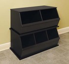 Badger Basket Children s Wood Three Bin Stackable Storage Cubby 5 2 Cu Ft  Usa