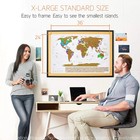 Xl Scratch Off World Map With 196 Country Flags 36  X 24  Frameable Travel Ma   