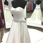 Alfred Angelo 2541 Wedding Ball Gown  Satin Strapless Scooped Neckline Sz 10