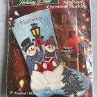 Holiday Time Snow Family Felt Applique Christmas 18  Stocking Kit Snowman 84524